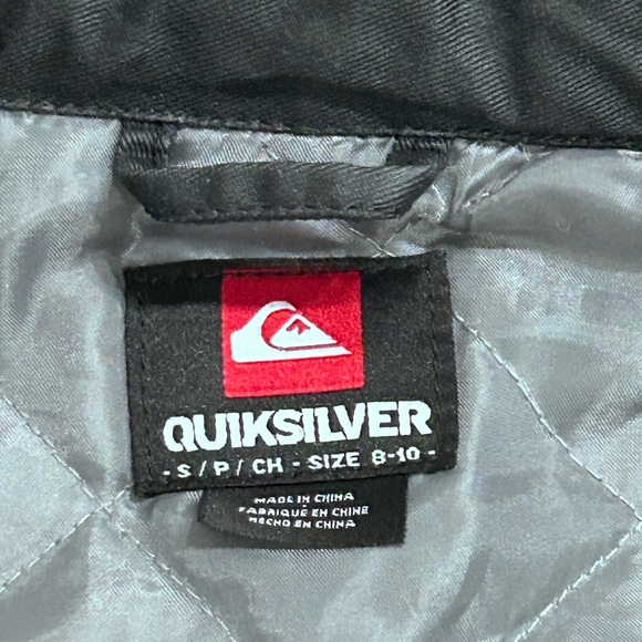 Quiksilver Kids Black Waxed Cotton Utility Bomber Jacket Size S (8–10) Boys - Picture 14 of 14